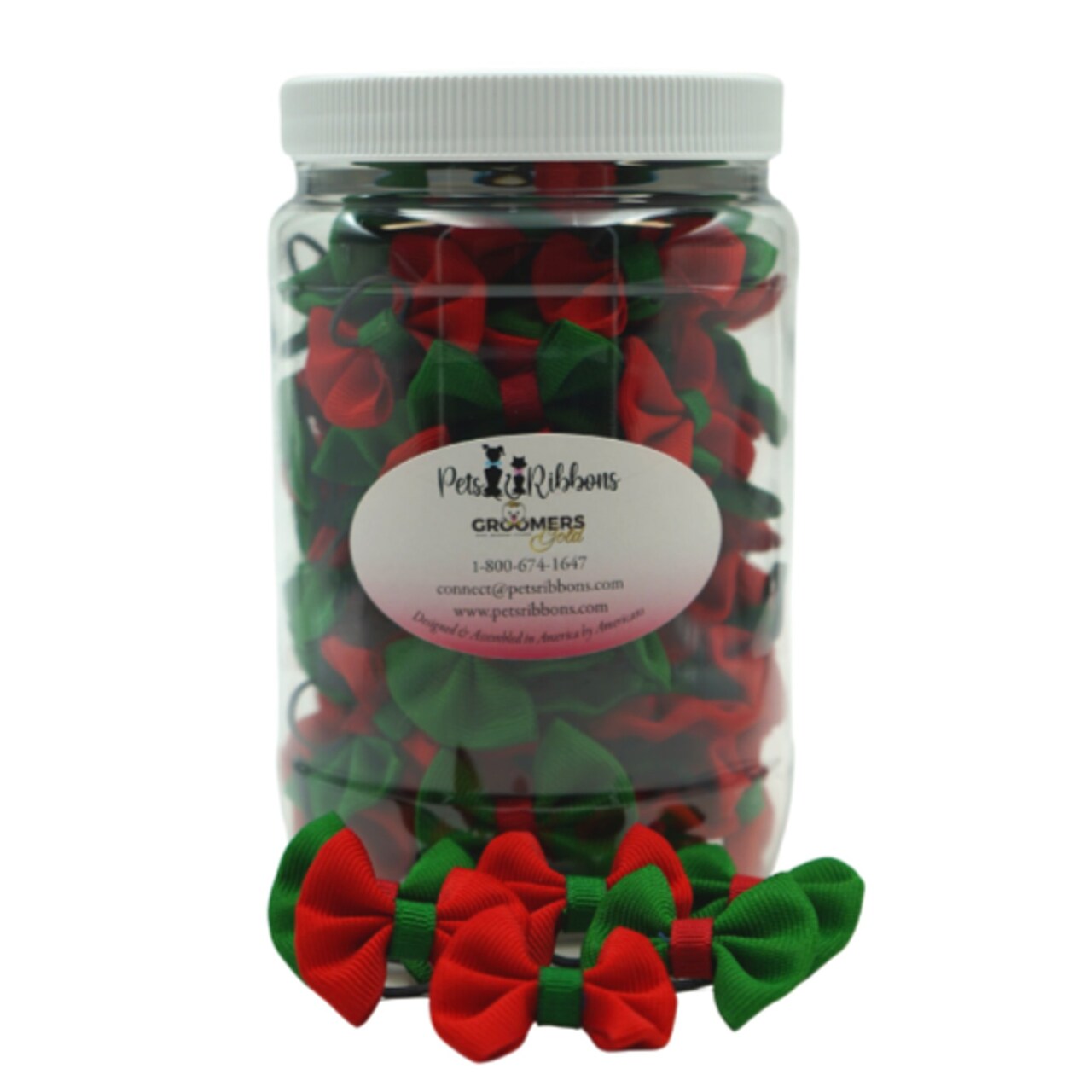 Edge Collections - 1" - Multicolor - Festive Christmas Pet Grooming Bows!